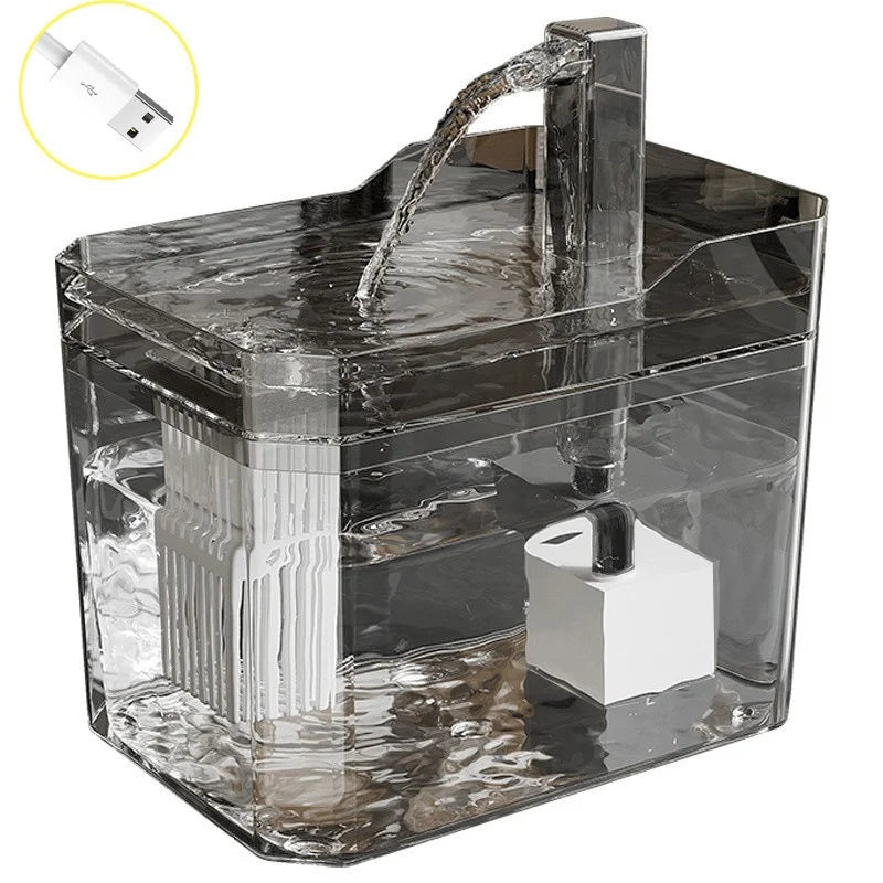 Fontaine à eau filtrante pour chat, silencieuse et automatique, conçue pour encourager une hydratation régulière au quotidien.